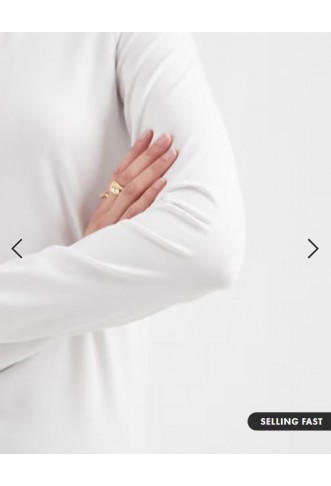 ASOS DESIGN cotton long sleeve round neck top in white