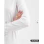 ASOS DESIGN cotton long sleeve round neck top in white