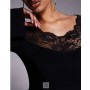 Women’s Fashionkilla exclusive slinky lace trim bardot flare sleeve maxi dress in black