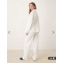 ASOS DESIGN Supersoft co-ord wide leg jogger in winter white