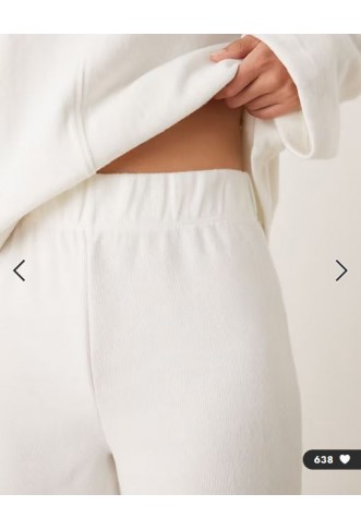 ASOS DESIGN Supersoft co-ord wide leg jogger in winter white