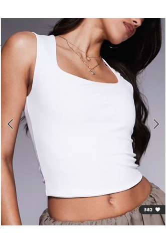 ASOS DESIGN Sculpting wide strap vest top in white