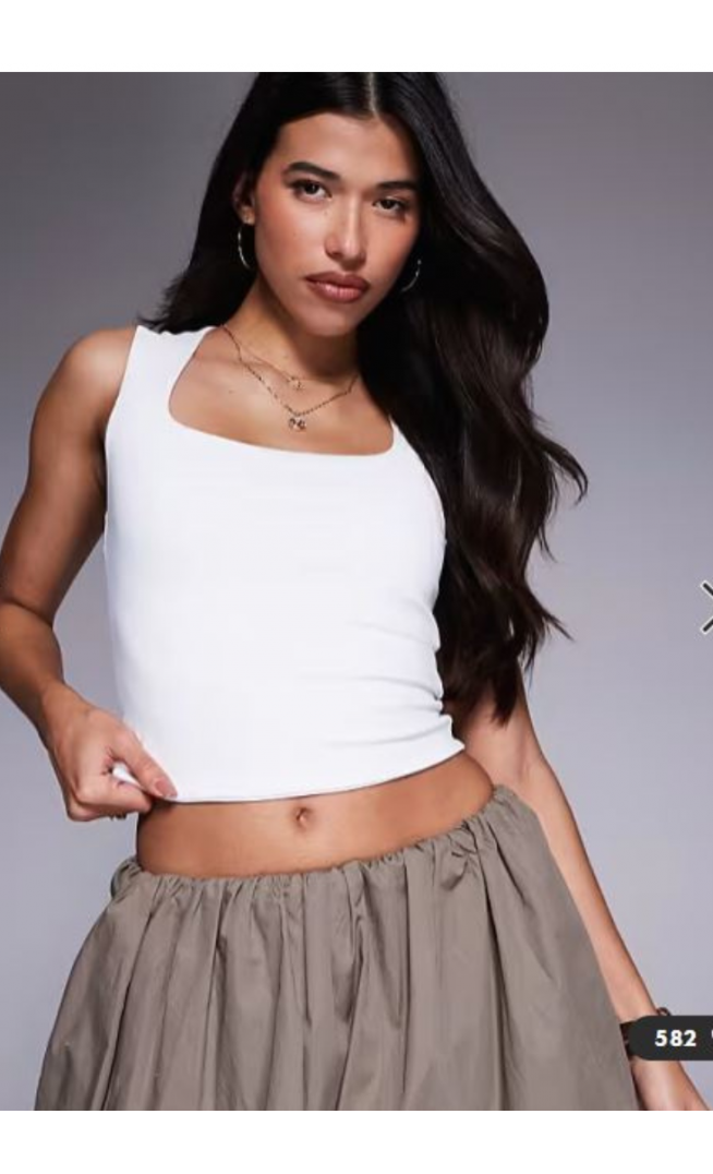 ASOS DESIGN Sculpting wide strap vest top in white