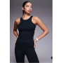 4505 plush lightweight ribbed racer vest with inner bra and removeable padding in black