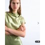 Topshop grown on sleeve satin dress in olive