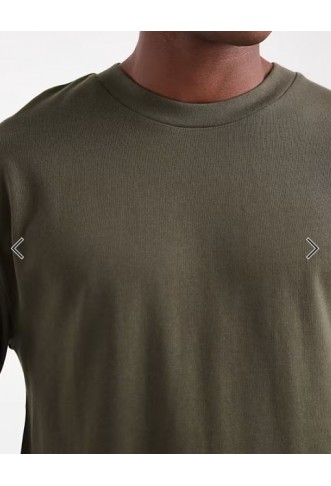 ASOS DESIGN heavyweight relaxed long sleeve t-shirt in khaki