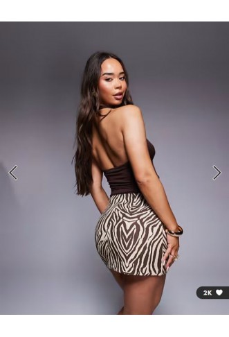 ASOS DESIGN mini skirt in zebra print