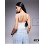 ASOS DESIGN Sculpting cropped cami top in white