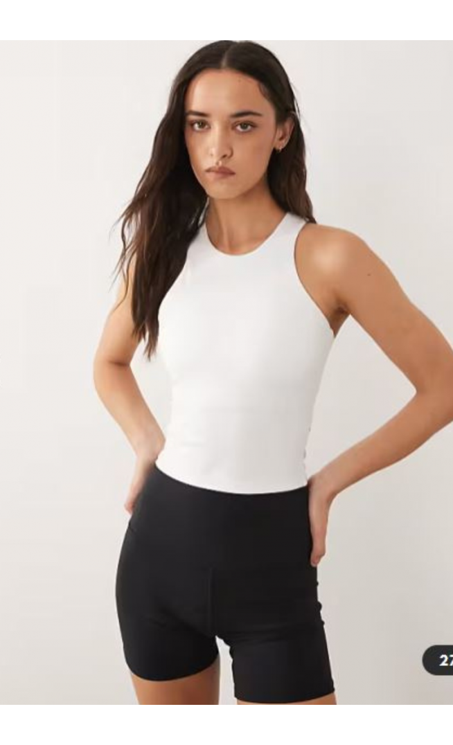 4505 Icon active racer back vest with inner bra and removable padding in white