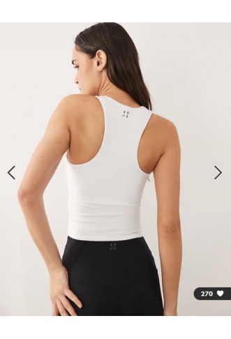 4505 Icon active racer back vest with inner bra and removable padding in white