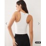 4505 Icon active racer back vest with inner bra and removable padding in white