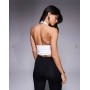 ASOS DESIGN Sculpting halter neck crop top in white