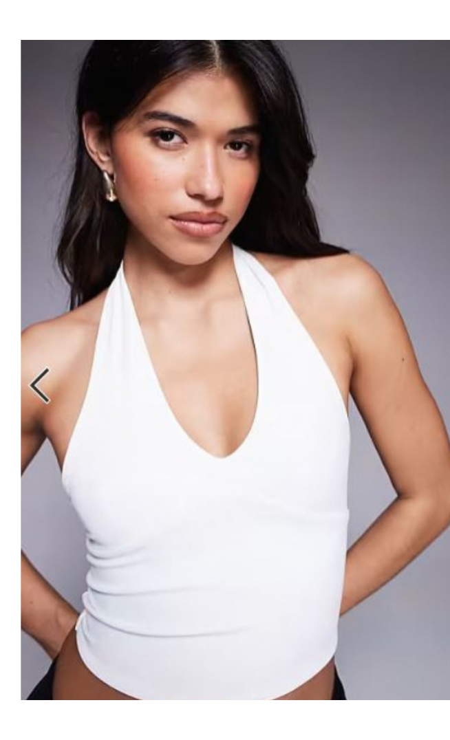 ASOS DESIGN Sculpting halter neck crop top in white