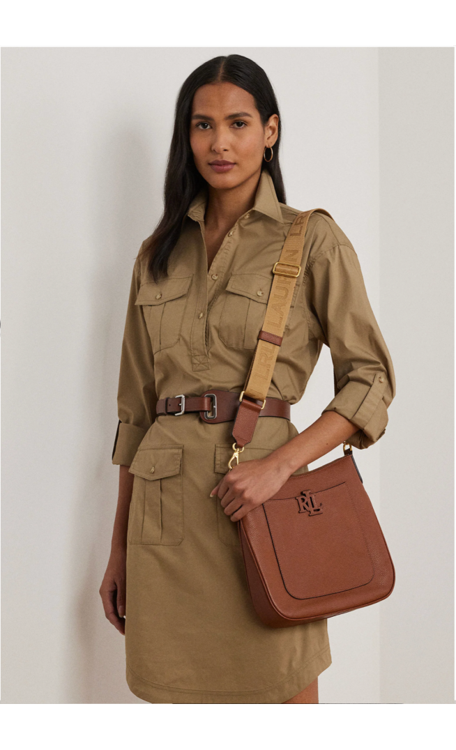 Lauren Ralph Lauren PEBBLED LEATHER LARGE CAMERYN CROSSBODY