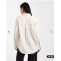 ASOS DESIGN oversized deep cuff shirt in stone