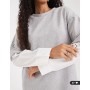 ASOS DESIGN T-shirt mini dress with oversized shirt under layer in white and grey