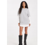 ASOS DESIGN T-shirt mini dress with oversized shirt under layer in white and grey