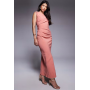 ASOS DESIGN one shoulder midi dress with back trim detail in pink