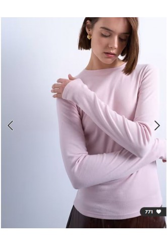 Topshop long sleeve everyday tee in light pink