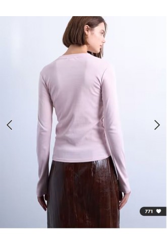 Topshop long sleeve everyday tee in light pink