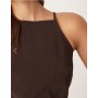 ASOS DESIGN bengaline strappy halter bodysuit in chocolate