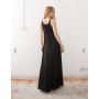 Monki strappy floaty maxi dress in black