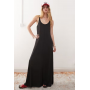 Monki strappy floaty maxi dress in black