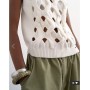 Topshop knitted 3D tank in ivory