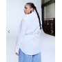 ASOS Curve tie back shoulder pad shirt in white