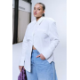 ASOS Curve tie back shoulder pad shirt in white