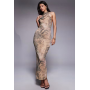 ASOS DESIGN cowl hardware mesh maxi dress in mixed animal print