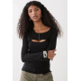 Weekday bolero detail long sleeve top in black