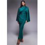 ASOS DESIGN wrap front batwing satin bias maxi dress in green