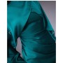 ASOS DESIGN wrap front batwing satin bias maxi dress in green