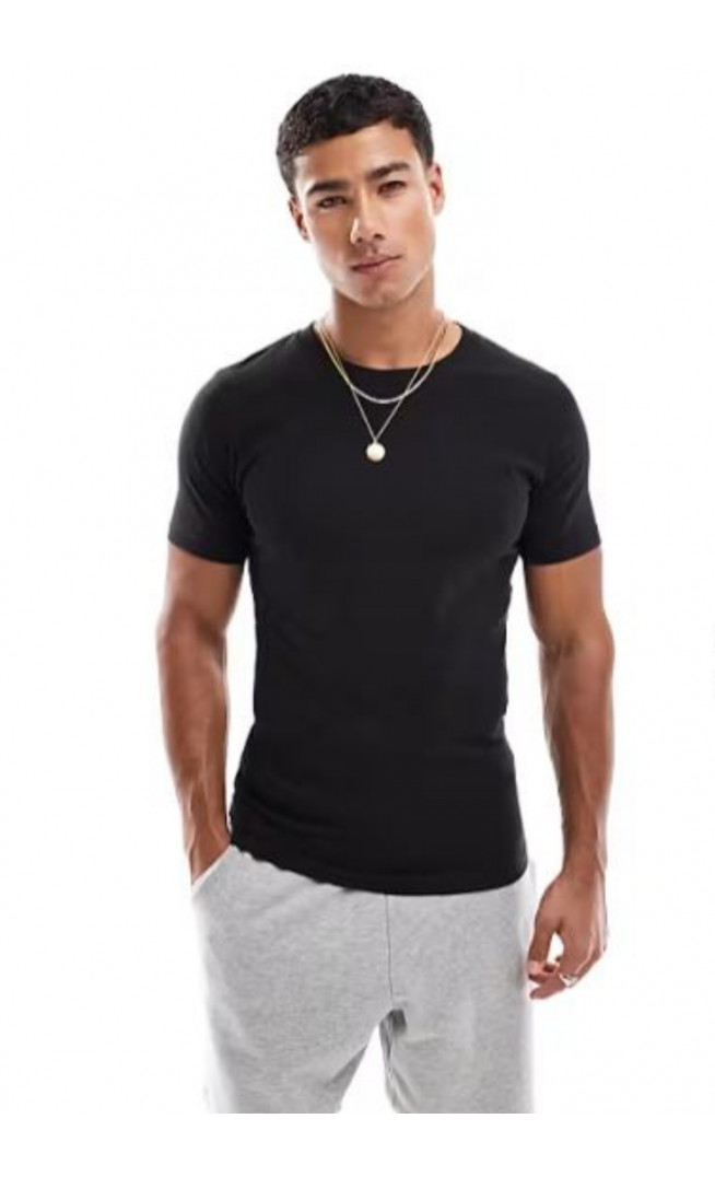 Jack & Jones muscle fit t-shirt in black