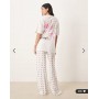 ASOS DESIGN Tall oversized tee and wide leg trouser pyjama set in girls night graphic