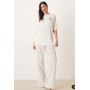 ASOS DESIGN Tall oversized tee and wide leg trouser pyjama set in girls night graphic