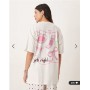 ASOS DESIGN Tall oversized tee and wide leg trouser pyjama set in girls night graphic