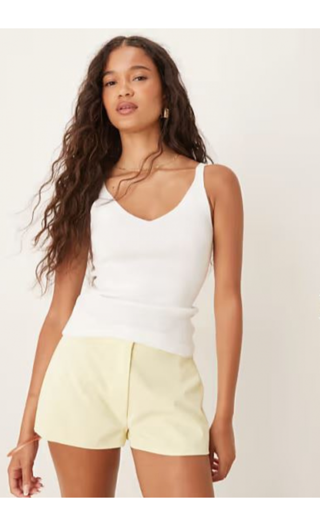 ASOS DESIGN tailored micro shorts in lemon