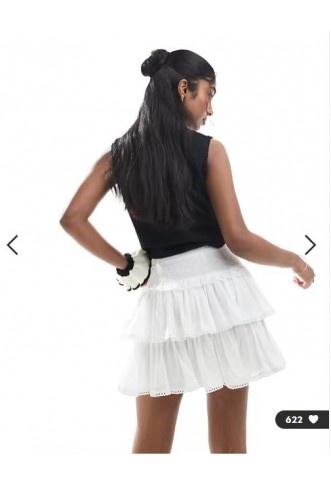 ASOS DESIGN lace trim rara mini skirt in white