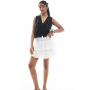 ASOS DESIGN lace trim rara mini skirt in white