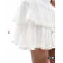 ASOS DESIGN lace trim rara mini skirt in white