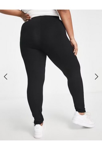 ASOS DESIGN Curve 2 pack leggings in black