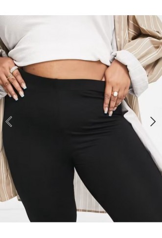 ASOS DESIGN Curve 2 pack leggings in black