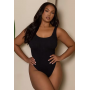 Moda Minx Curve scrunch swimsuit in black