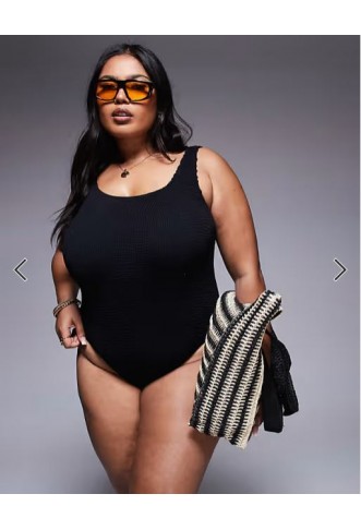 Moda Minx Curve scrunch swimsuit in black