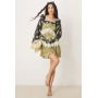 ASOS DESIGN halter neck frill mini dress in mixed ditsy print