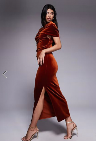 ASOS DESIGN velvet midi...