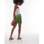 Women’s Topshop satin lace petticoat mid rise mini skirt in green