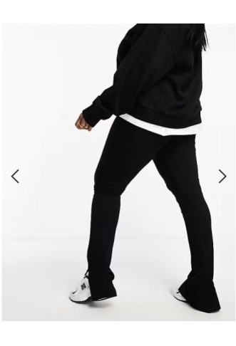 ASOS DESIGN Curve legging with side split in black